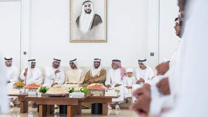 Khalifa bin Tahnoon bin Mohammed attends Mohamed Saif Al Kalbani wedding reception