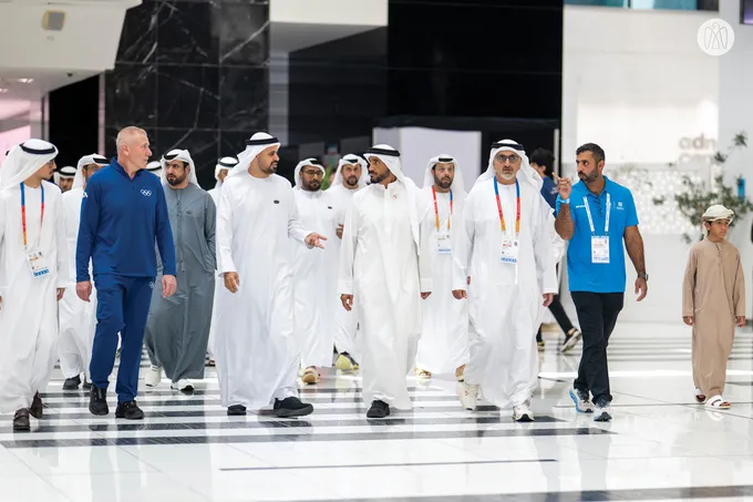 Nahyan bin Zayed and Theyab bin Mohamed bin Zayed attend Open Masters Games Abu Dhabi 2026