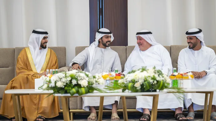 خليفة بن طحنون بن محمد يحضر حفل استقبال بمناسبة زفاف راشد سعيد بن غليطة الغفلي