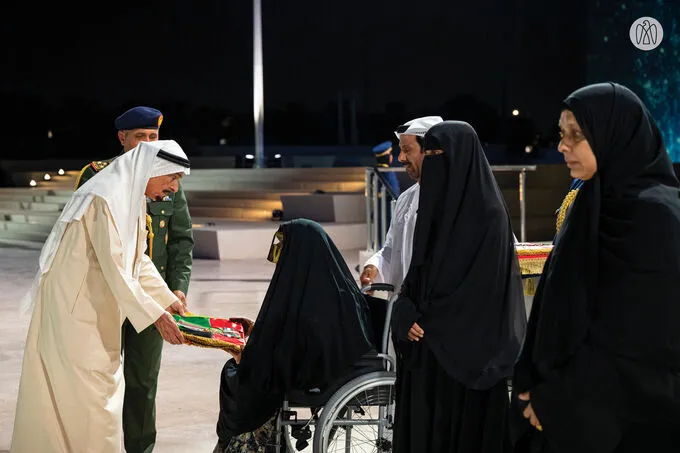 Humaid bin Rashid Al Nuaimi attends Commemoration Day ceremony at Wahat Al Karama in Abu Dhabi