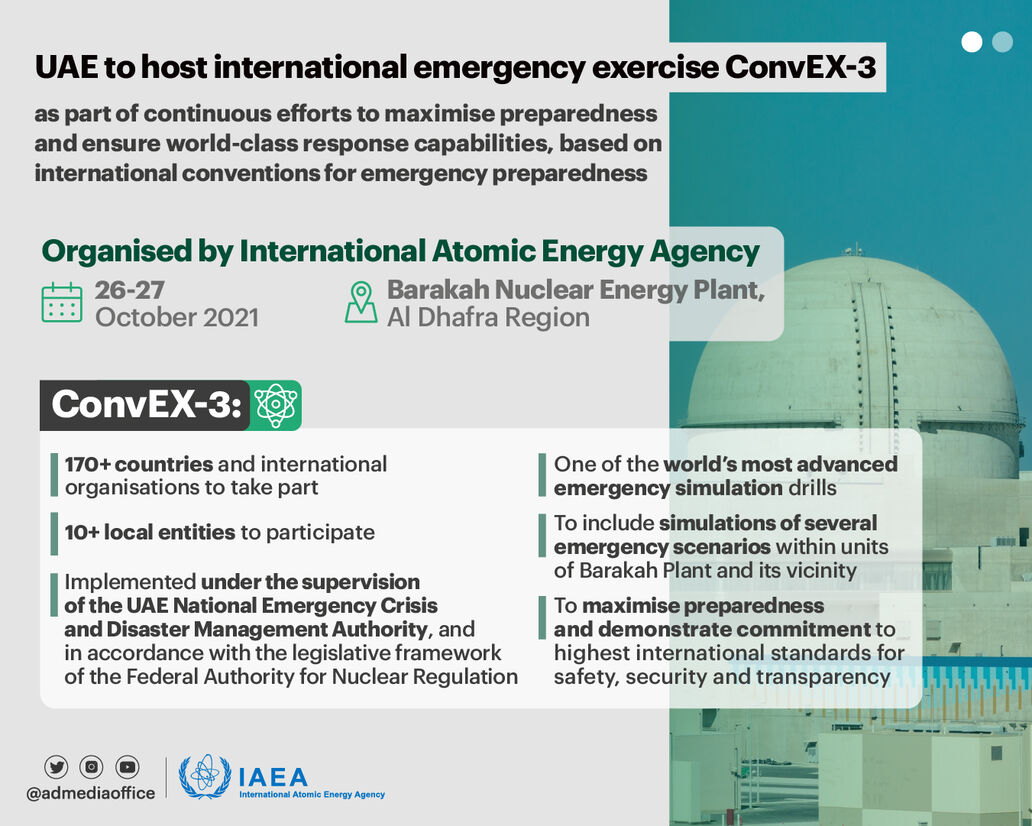 UAE to host international exercise ConvEX-3 at Barakah Nuclear Energy Plant 26-27 October