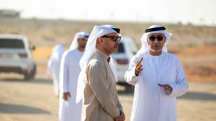 Hazza bin Zayed visits Zakher Lake and winter camps in Al Ain Region