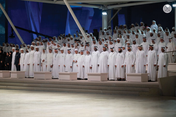 Humaid bin Rashid Al Nuaimi attends Commemoration Day ceremony at Wahat Al Karama in Abu Dhabi