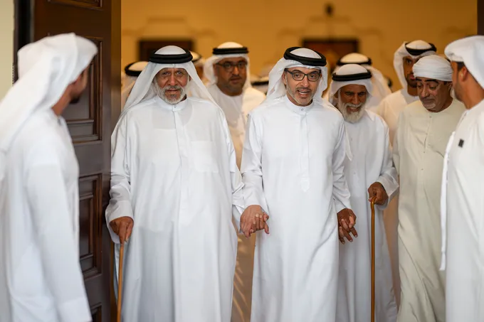 Hazza bin Zayed offers condolences on the passing of Mubarak Mohamed Rowaished Al Shamsi