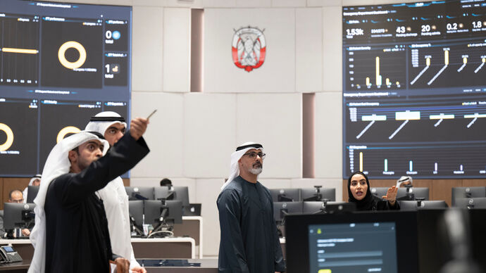 Khaled bin Mohamed bin Zayed reviews Unified Medical Operations Command Centre ecosystem in Abu Dhabi