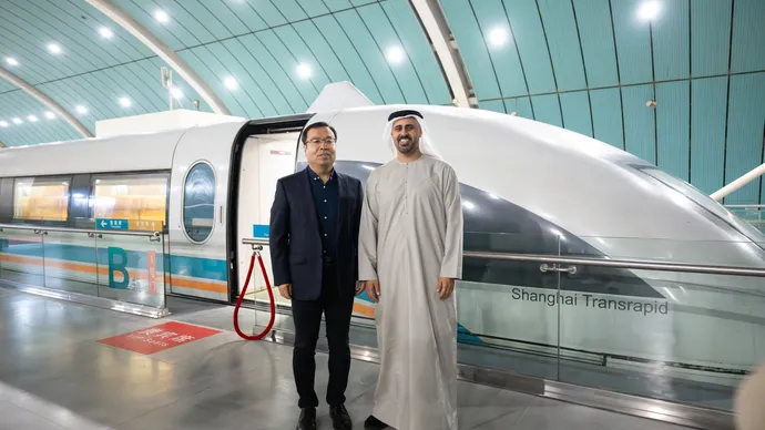 Theyab bin Mohamed bin Zayed Tours world’s fasted commercial train Shanghai Maglev during visit to China