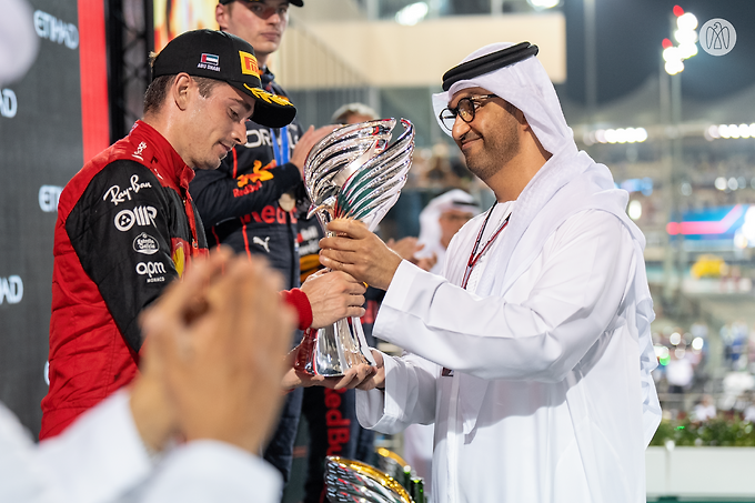 Khaled bin Mohamed bin Zayed Presents F1 Season World Champion Max Verstappen With Winner’s Trophy  