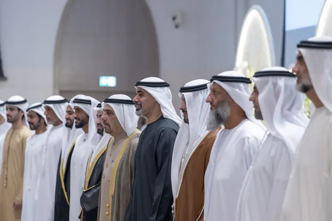 Khaled bin Mohamed bin Zayed attends wedding reception of Abdulaziz and Abdulla, sons of Faisal Abdulaziz Al Bannai