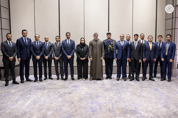 Khaled bin Mohamed bin Zayed meets UAE Embassy staff, military attaché representatives and Japan-based ADNOC employees, in Tokyo