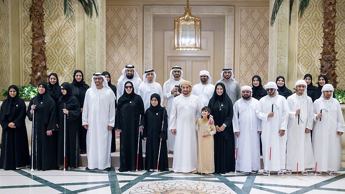Hamdan bin Zayed receives delegation from Zayed Higher Organization for People of Determination's centres