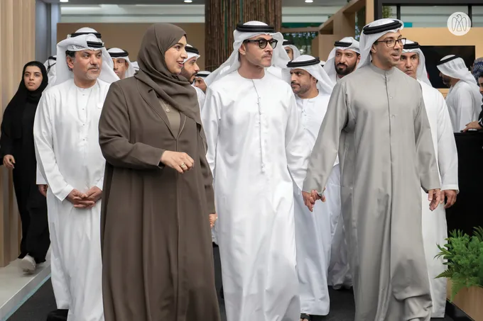 Mansour bin Zayed and Hazza bin Zayed witness the launch of the first edition of the UAE Agricultural Conference and Exhibition in Al Ain.
