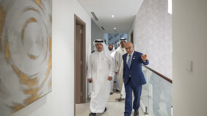 Hazza bin Zayed reviews progress of Al Dhaher Housing Project in Al Ain Region