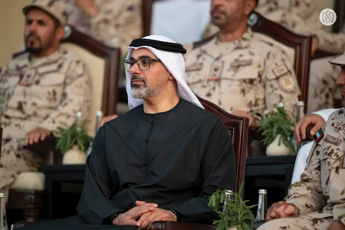 Khaled bin Mohamed bin Zayed attends specialised demonstrations by 22nd cohort of UAE National Service Programme at Sweihan Training Centre