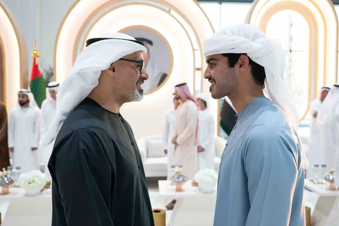 Khaled bin Mohamed bin Zayed attends Omeir Saeed Al Mheiri wedding reception