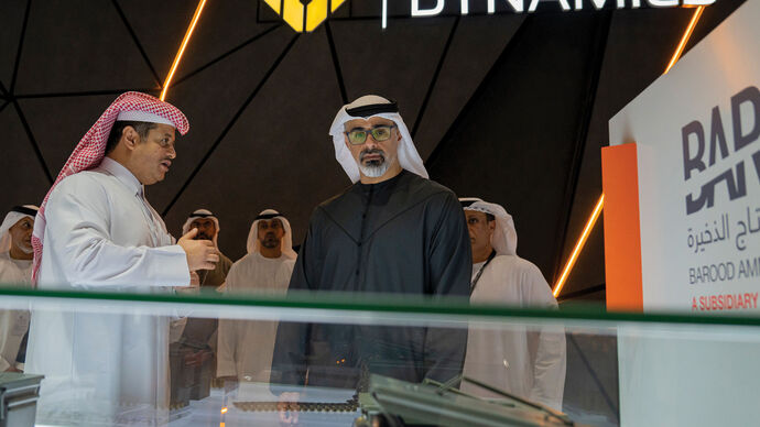 Khaled bin Mohamed bin Zayed visits IDEX 2025