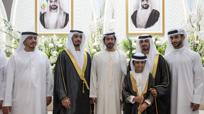 Khalifa bin Tahnoon bin Mohammed attends reception for Al Mazrouei weddings