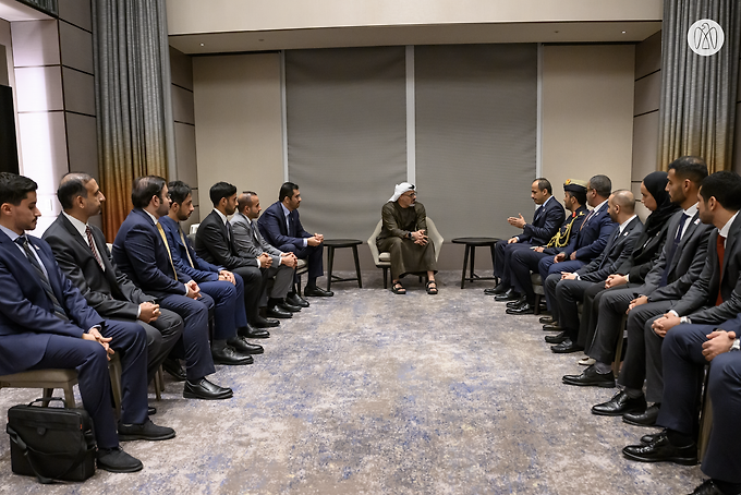 Khaled bin Mohamed bin Zayed meets UAE Embassy staff, military attaché representatives and Japan-based ADNOC employees, in Tokyo