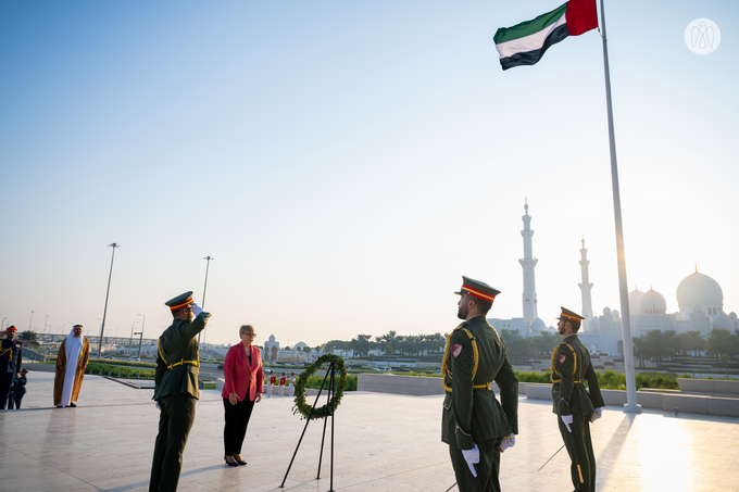 Theyab bin Mohamed bin Zayed receives President of Slovenia at Wahat Al Karama