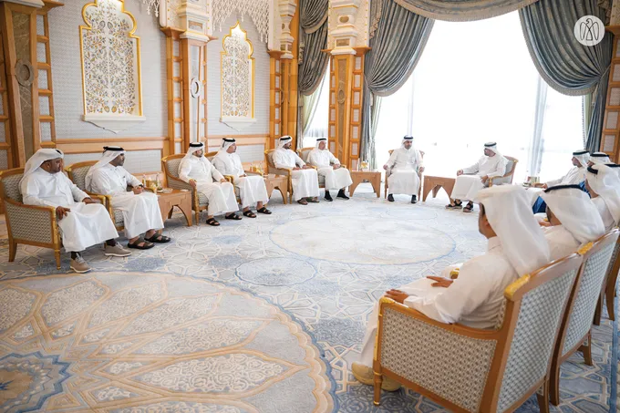 Theyab bin Mohamed bin Zayed Receives Minister of Transport of Qatar