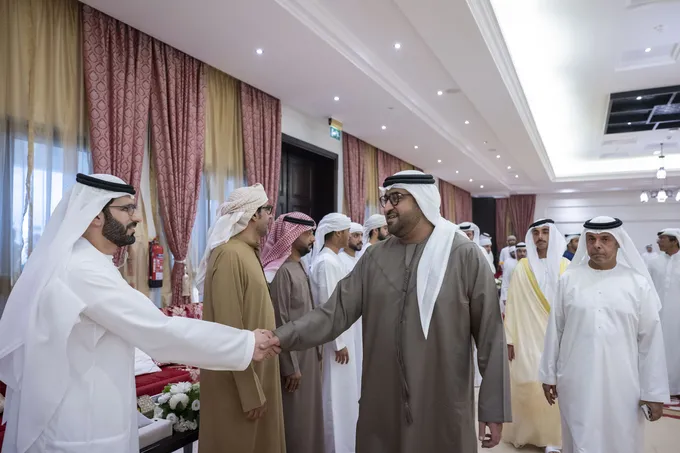 Mohammed bin Hamdan bin Zayed attends Zayed Khalifa Al Mehairbi wedding reception