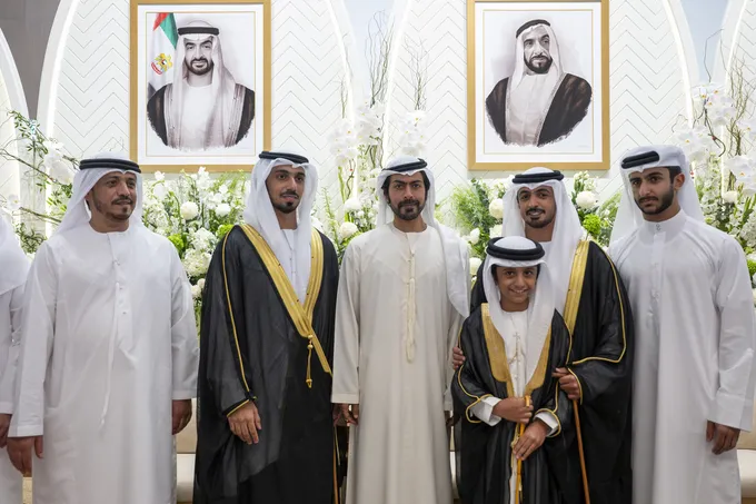 Khalifa bin Tahnoon bin Mohammed attends reception for Al Mazrouei weddings