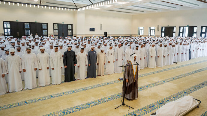 Sheikhs perform funeral prayer for Hazza bin Sultan bin Zayed