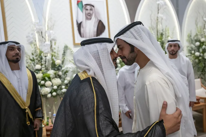Khalifa bin Tahnoon bin Mohammed attends reception for Al Mazrouei weddings