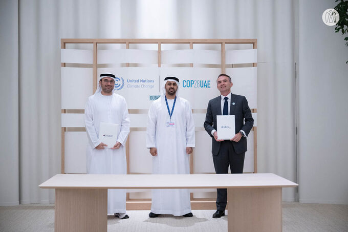 Theyab bin Mohamed bin Zayed witnesses signing of strategic partnerships during COP28 UAE