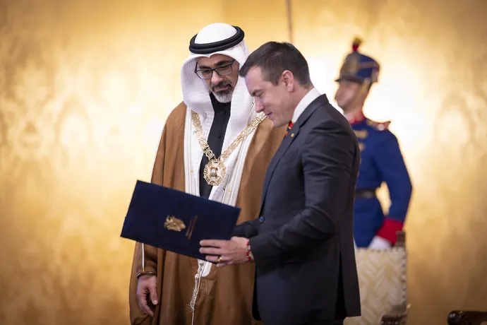 President of Ecuador honours Crown Prince of Abu Dhabi with National Order of Merit
