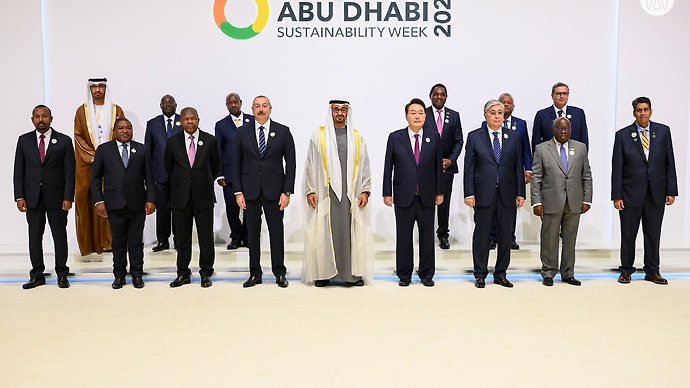 UAE President Mohamed bin Zayed attends the launch of Abu Dhabi Sustainability Week 2023