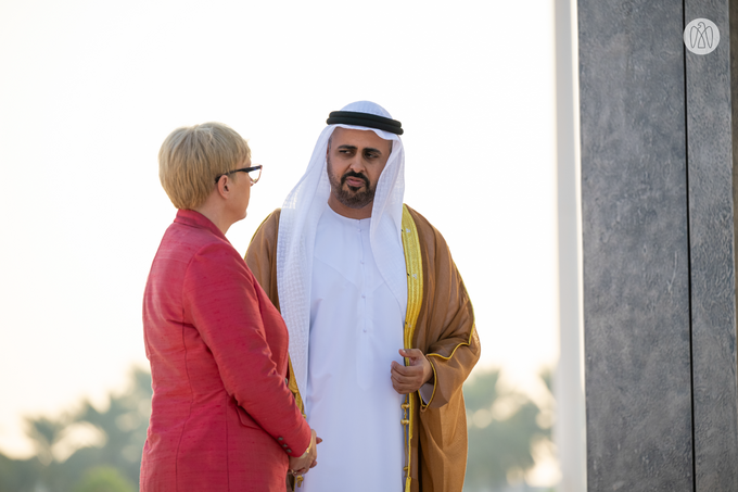 Theyab bin Mohamed bin Zayed receives President of Slovenia at Wahat Al Karama