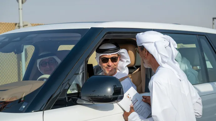 Hazza bin Zayed attends Lagaya category race at Al Rawda Racetrack in Al Ain Region