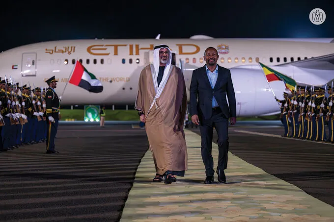 On behalf of UAE President, Crown Prince of Abu Dhabi arrives in Addis Ababa to attend World Without Hunger Conference