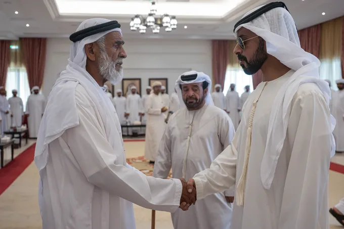 Khalifa bin Tahnoon bin Mohammed offers condolences on the passing of Mubarak Mohamed Al Shamsi