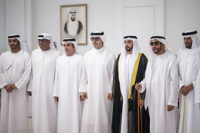 Hazza bin Zayed attends reception for Al Shamsi wedding