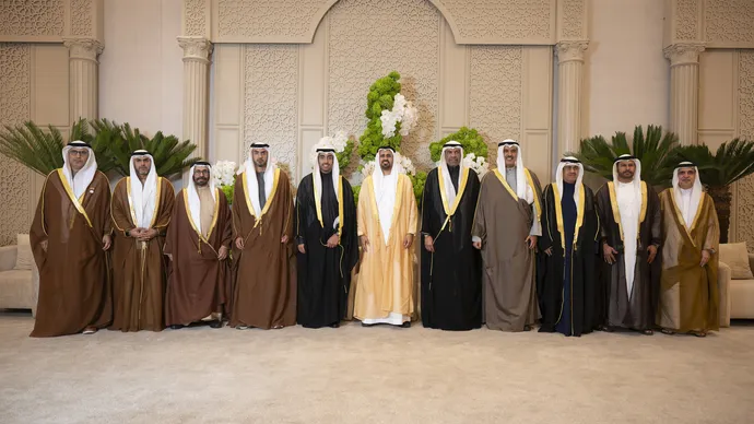 ذياب بن محمد بن زايد يحضر حفل استقبال بمناسبة زفاف عثمان عبدالله اليحيا