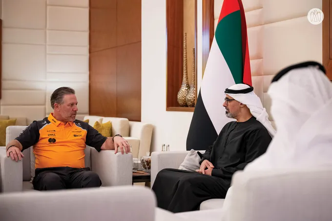 Khaled bin Mohamed bin Zayed meets McLaren Racing CEO