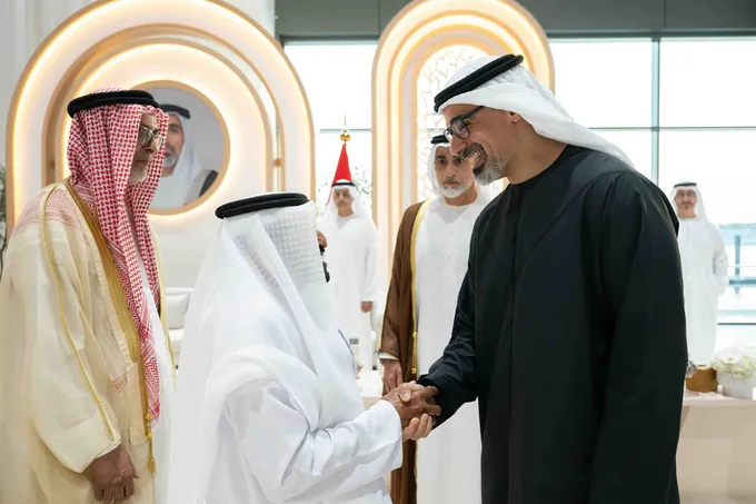 Khaled bin Mohamed bin Zayed attends Omeir Saeed Al Mheiri wedding reception