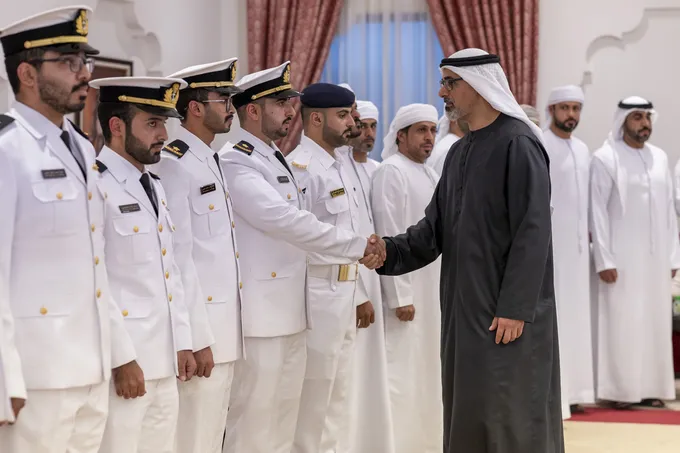 Khaled bin Mohamed bin Zayed and Hazza bin Zayed offer condolences to family of national duty martyr Abdalla Shamis Almenhali