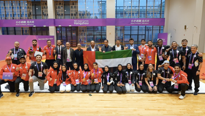 الإمارات تتصدَّر الترتيب العام لمنافسات الجوجيتسو في دورة الألعاب الآسيوية الـ19