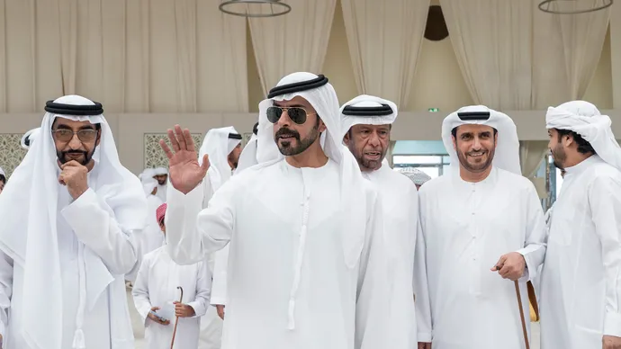 Sultan, Ahmed and Khalifa bin Tahnoon bin Mohammed attend Al Ketbi weddings reception