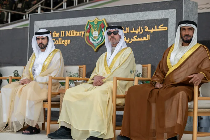 UAE President attends graduation ceremony of 50th cohort and first university-level cohort of cadet officers at Zayed II Military College in Al Ain Region