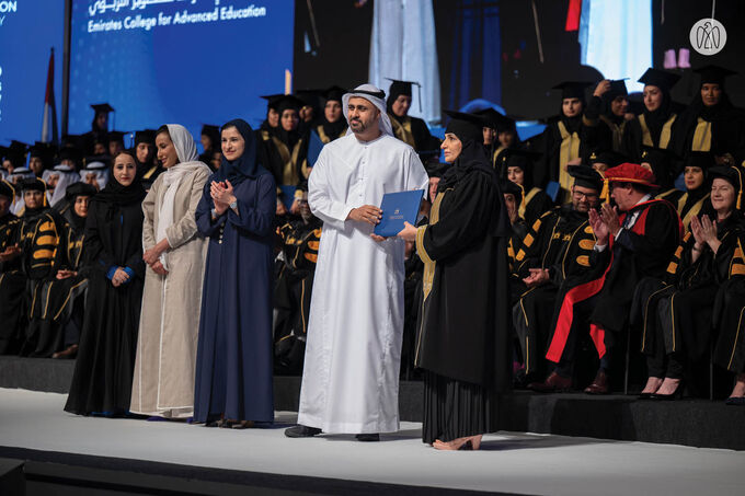 Theyab bin Mohamed bin Zayed attends Emirates College for Advanced Education graduation ceremony