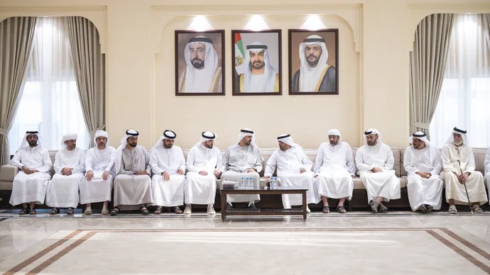 Theyab bin Mohamed bin Zayed offers condolences on the passing of martyr Saif Rashid Al Tunaiji’s father