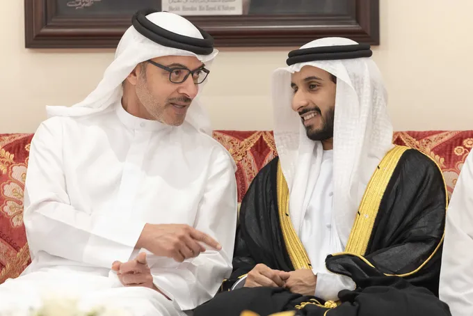 Hazza bin Zayed attends Zayed Saeed Al Ghafli wedding reception