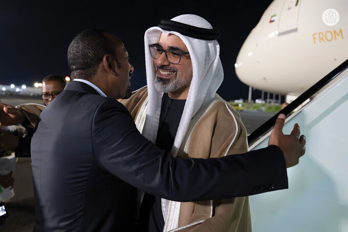 On behalf of UAE President, Crown Prince of Abu Dhabi arrives in Addis Ababa to attend World Without Hunger Conference