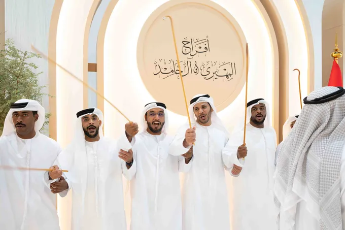 Khaled bin Mohamed bin Zayed attends Omeir Saeed Al Mheiri wedding reception