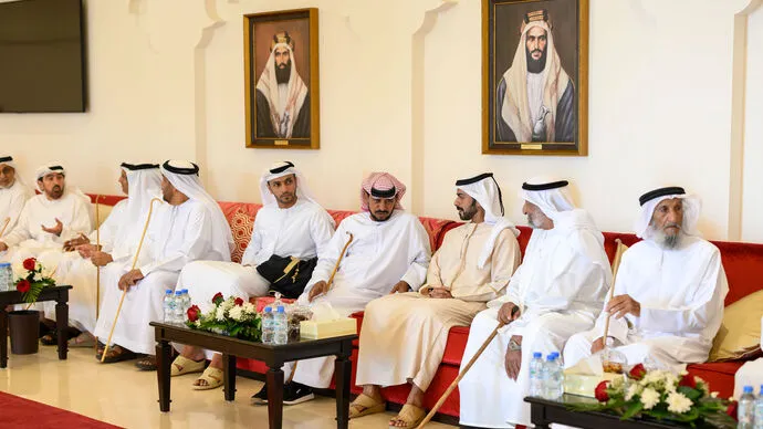 Khalifa bin Tahnoon bin Mohammed attends a wedding reception of Ali Mohamed Khamis Al Neyad