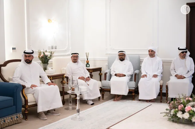 Khaled bin Mohamed bin Zayed visits Abdallah bin Bayyah at his residence in Abu Dhabi 