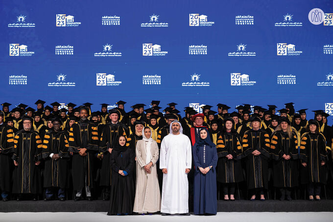 Theyab bin Mohamed bin Zayed attends Emirates College for Advanced Education graduation ceremony